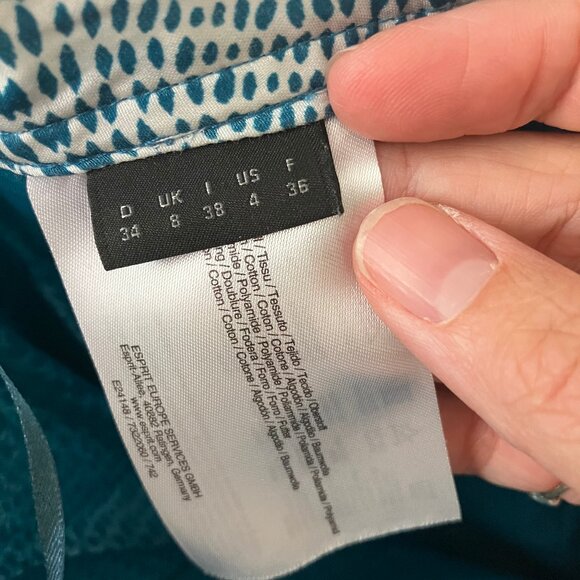 teal and white esprit summer skirt - Picture 5 of 6